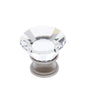 JVJ Hardware - Pure Elegance Collection Satin Nickel Finish 30 mm (1-3/16'') Flat Top 31 percent Leaded Crystal Knob, Composition Leaded Crystal and Solid Brass - Satin Nickel