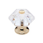 JVJ Hardware - Pure Elegance Collection 24K Gold Plated Finish 30 mm (1-3/16'') 6 Sided 31 percent Leaded Crystal Knob, Composition Leaded Crystal and Solid Brass - 24k Gold