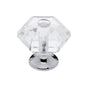 JVJ Hardware - Pure Elegance Collection Polished Chrome Finish 30 mm (1-3/16'') 6 Sided 31 percent Leaded Crystal Knob, Composition Leaded Crystal and Solid Brass - Polished Chrome