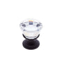 JVJ Hardware - Pure Elegance Collection Oil Rubbed Bronze Finish 22 mm (7/8'') Flat Top Knob, Composition Leaded Crystal and Solid Brass - Oil Rubbed Bronze