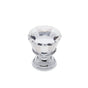 JVJ Hardware - Pure Elegance Collection Polished Chrome Finish 22 mm (7/8'') Flat Top 31 percent Leaded Crystal Knob, Composition Leaded Crystal and Solid Brass - Polished Chrome