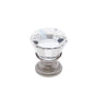 JVJ Hardware - Pure Elegance Collection Satin Nickel Finish 22 mm (7/8'') Flat Top 31 percent Leaded Crystal Knob, Composition Leaded Crystal and Solid Brass - Satin Nickel