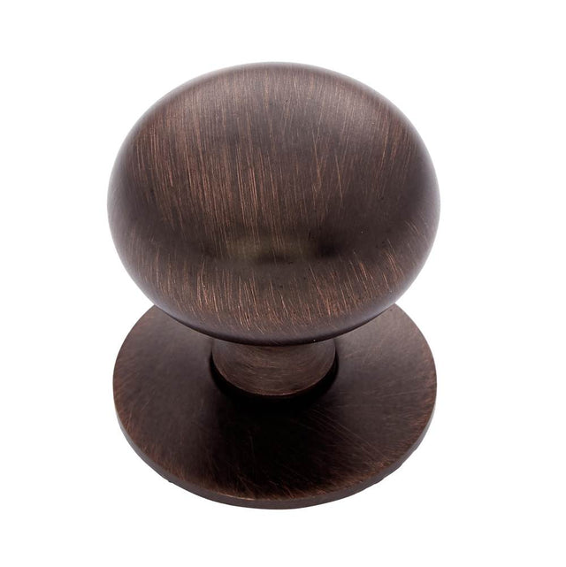 JVJ Hardware - Classic Collection Old World Bronze Finish 1-1/4'' Plymouth Knob w/ Back Plate, Composition Solid Brass - Old World Bronze