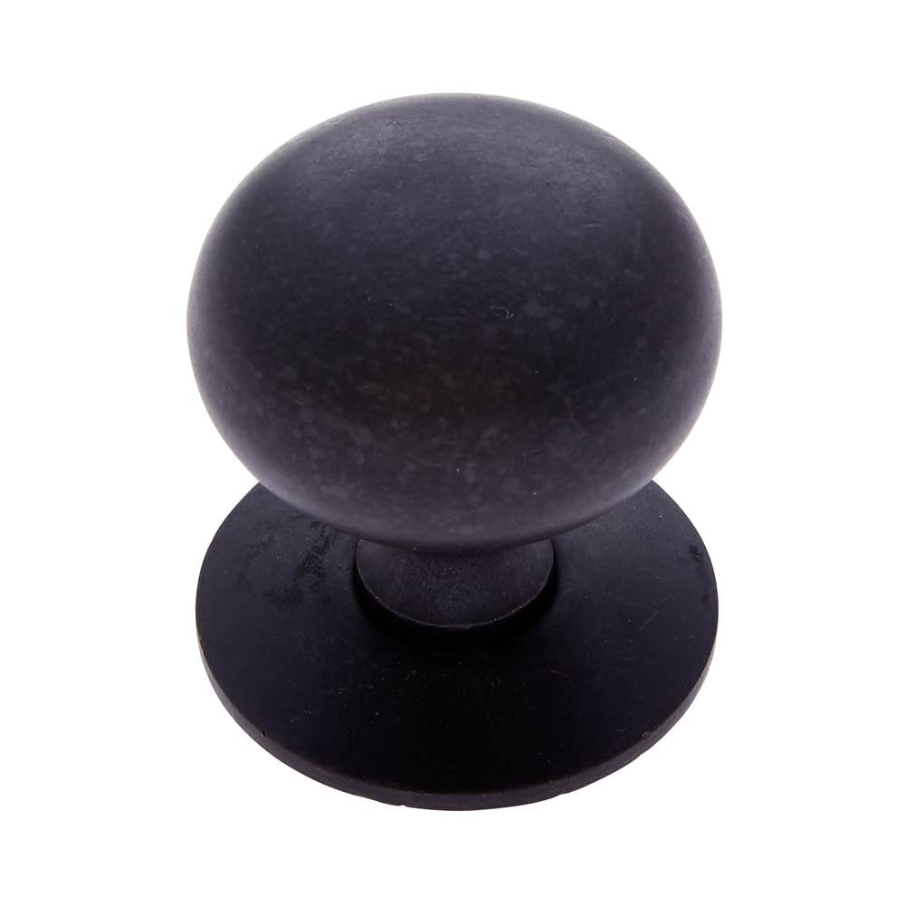 JVJ Hardware - Classic Collection Oil Rubbed Bronze Finish 1-1/4'' Plymouth Knob w/ Back Plate, Composition Solid Brass - Oil Rubbed Bronze