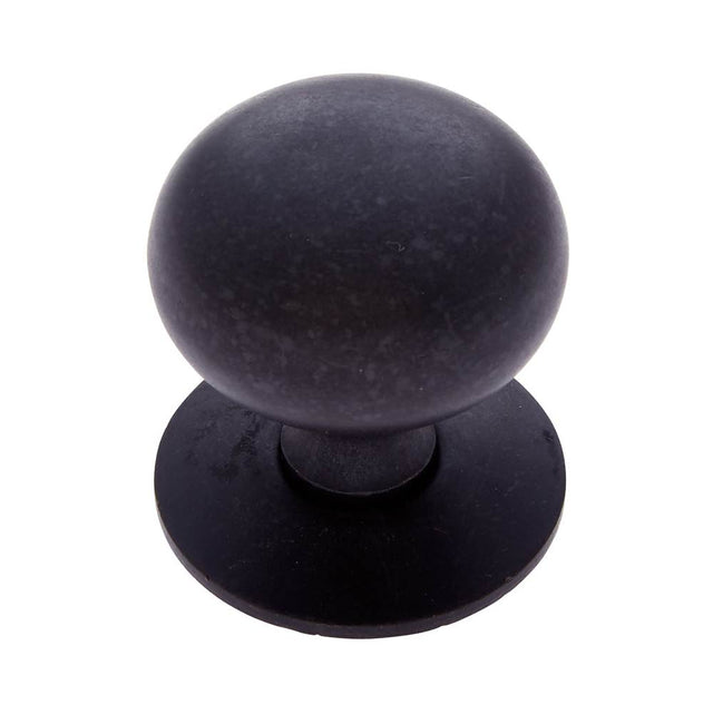 JVJ Hardware - Classic Collection Oil Rubbed Bronze Finish 1-1/4'' Plymouth Knob w/ Back Plate, Composition Solid Brass - Oil Rubbed Bronze