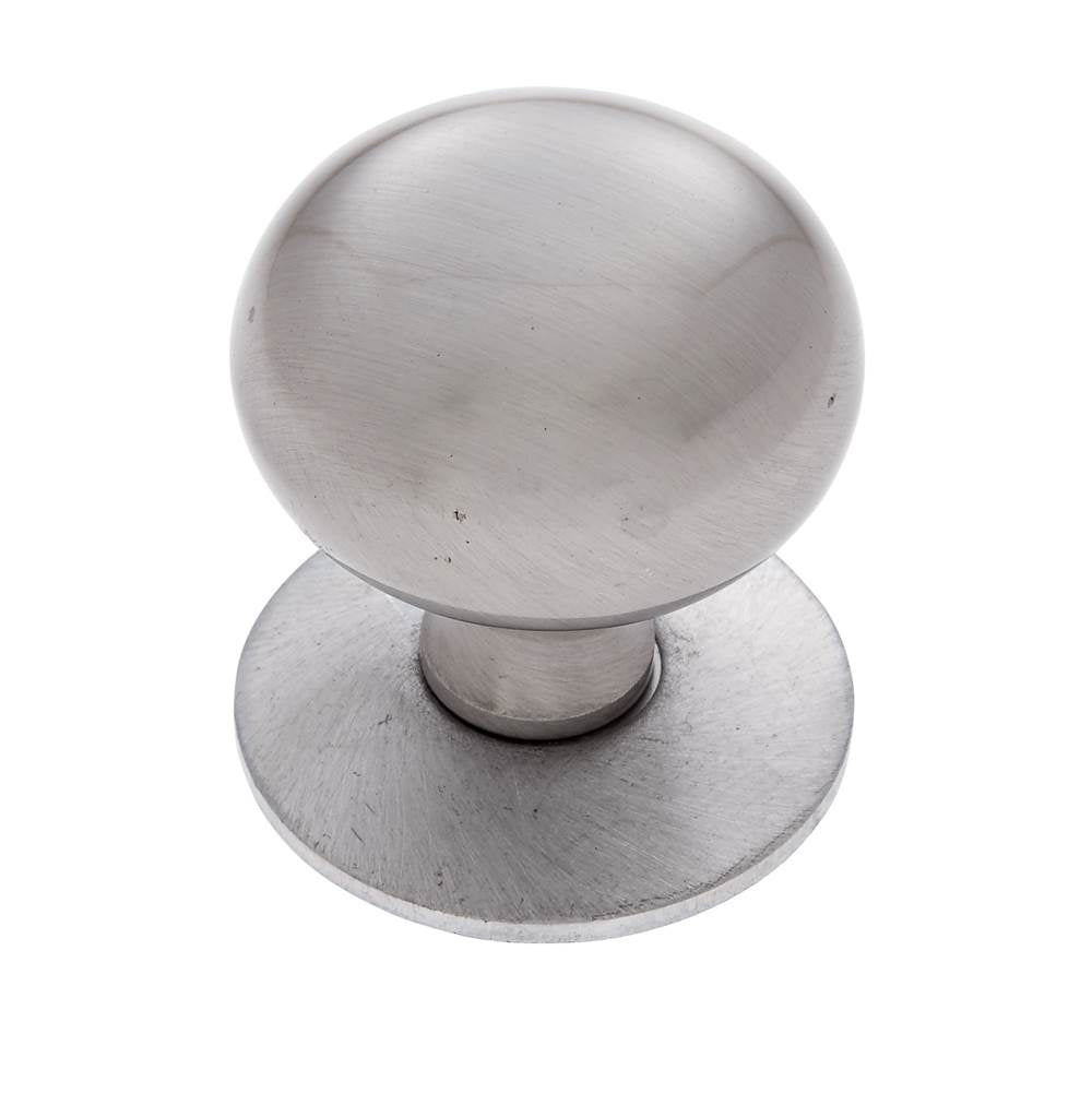 JVJ Hardware - Classic Collection Satin Nickel Finish 1-1/4'' Plymouth Knob w/ Back Plate, Composition Solid Brass - Satin Nickel