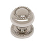 JVJ Hardware - Classic Collection Polished Nickel Finish 1-1/4'' Rope Knob w/Back Plate, Composition Solid Brass - Polished Nickel