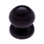 JVJ Hardware - Classic Collection Oil Rubbed Bronze Finish 1-1/4'' Rope Knob w/ Back Plate, Composition Solid Brass - Oil Rubbed Bronze