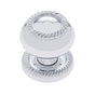 JVJ Hardware - Classic Collection Chrome Finish 1-1/4'' Rope Knob w/Back Plate, Composition Solid Brass - Polished Chrome