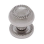 JVJ Hardware - Classic Collection Satin Nickel Finish 1-1/4'' Rope Knob w/Back Plate, Composition Solid Brass - Satin Nickel