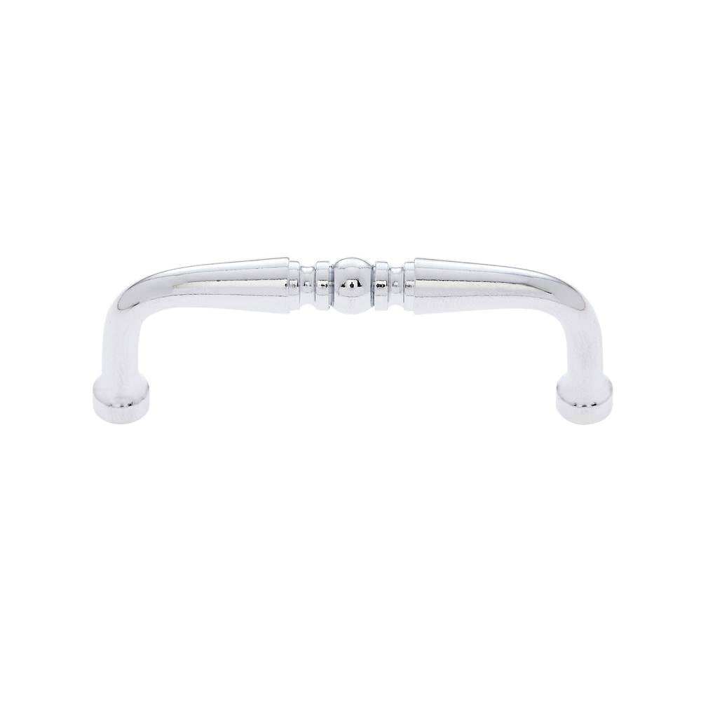 JVJ Hardware - Classic Collection Polished Chrome Finish 3'' c/c Colonial Pull, Composition Solid Brass - Polished Chrome