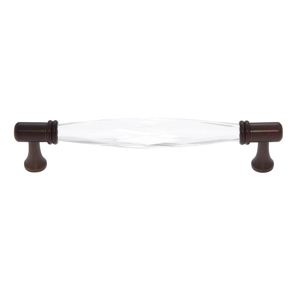 JVJ Hardware - Pure Elegance Collection Old World Bronze Finish 160 mm c/c Faceted 31 percent Leaded Crystal Pull, Composition Leaded Crystal and Solid Brass - Old World Bronze
