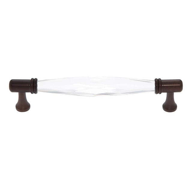 JVJ Hardware - Pure Elegance Collection Old World Bronze Finish 160 mm c/c Faceted 31 percent Leaded Crystal Pull, Composition Leaded Crystal and Solid Brass - Old World Bronze