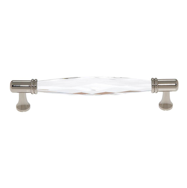 JVJ Hardware - Pure Elegance Collection Polished Nickel Finish 160 mm c/c Faceted 31 percent Leaded Crystal Pull, Composition Leaded Crystal and Solid Brass - Polished Nickel