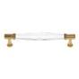 JVJ Hardware - Pure Elegance Collection 24K Gold Plated Finish 160 mm c/c Faceted 31 percent Leaded Crystal Pull, Composition Leaded Crystal and Solid Brass - 24k Gold