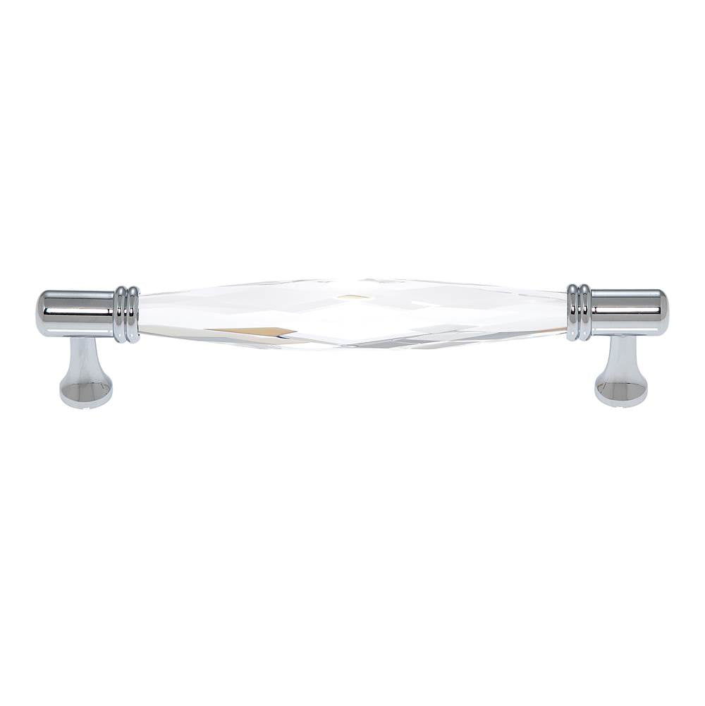 JVJ Hardware - Pure Elegance Collection Polished Chrome Finish 160 mm c/c Faceted 31 percent Leaded Crystal Pull, Composition Leaded Crystal and Solid Brass - Polished Chrome