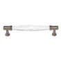 JVJ Hardware - Pure Elegance Collection Satin Nickel Finish 160 mm c/c Faceted 31 percent Leaded Crystal Pull, Composition Leaded Crystal and Solid Brass - Satin Nickel