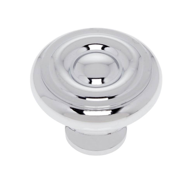 JVJ Hardware - Classic Collection Polished Chrome Finish 1-1/2'' Georgian Knob, Composition Solid Brass - Polished Chrome