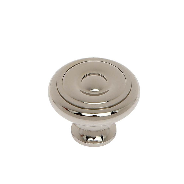 JVJ Hardware - Classic Collection Polished Nickel Finish 1-1/4'' Georgian Knob, Composition Solid Brass - Polished Nickel