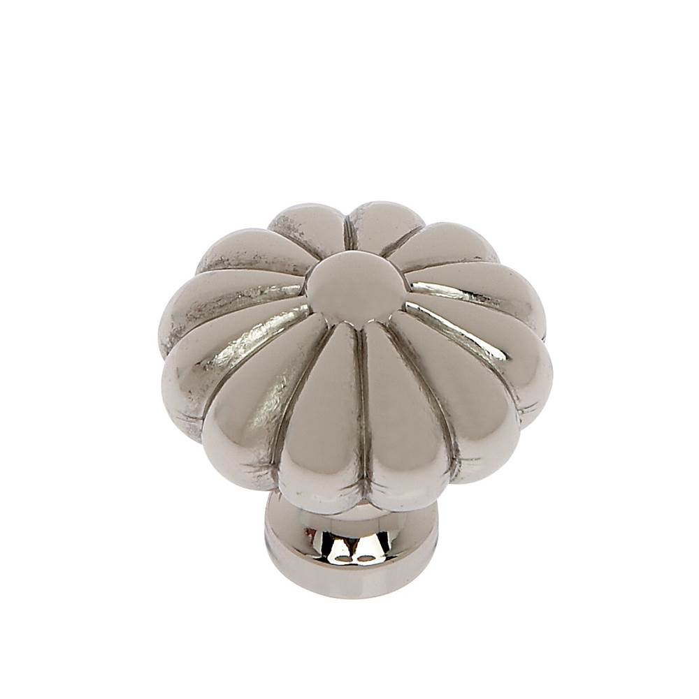 JVJ Hardware - Classic Collection Polished Nickel Finish 35 mm Pumpkin Knob, Composition Solid Brass - Polished Nickel