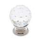JVJ Hardware - Pure Elegance Collection Polished Nickel Finish 30 mm (1-3/16'') Round Faceted 31 percent Leaded Crystal Knob - Polished Nickel