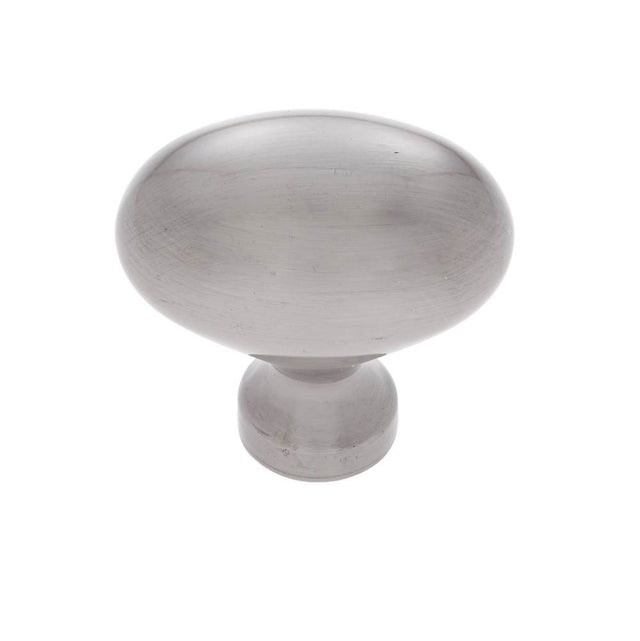 JVJ Hardware - Classic Collection Satin Nickel Finish 1-5/16'' X 13/16'' Large Football Knob, Composition Solid Brass - Satin Nickel