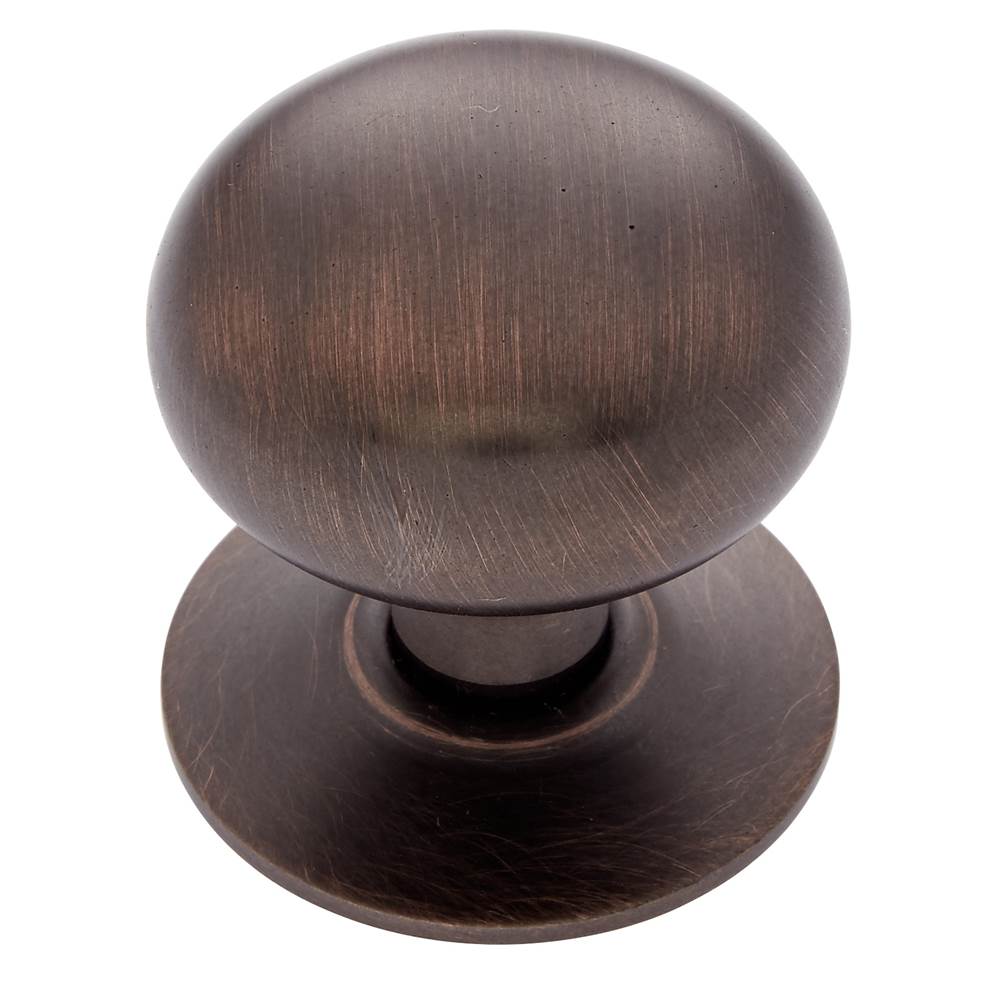 JVJ Hardware - Classic Collection Old World Bronze Finish 1-1/2'' Plymouth Knob w/Back Plate, Composition Solid Brass - Old World Bronze