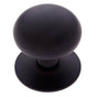 JVJ Hardware - Classic Collection Matte Black Finish 1-1/2'' Plymouth Knob w/Back Plate, Composition Solid Brass - Matte Black