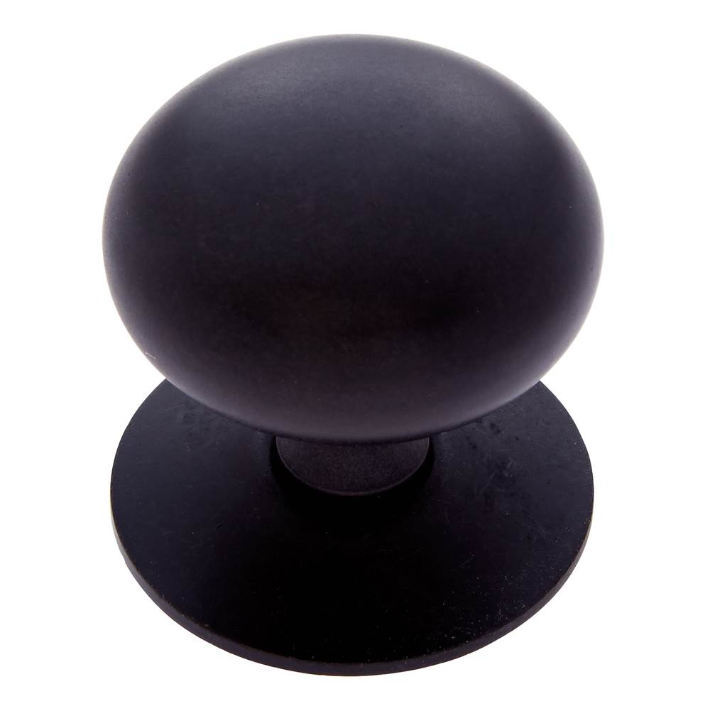 JVJ Hardware - Classic Collection Oil Rubbed Bronze Finish 1-1/2'' Plymouth Knob w/Back Plate, Composition Solid Brass - Oil Rubbed Bronze