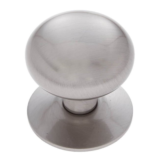 JVJ Hardware - Classic Collection Satin Nickel Finish 1-1/2'' Plymouth Knob w/Back Plate, Composition Solid Brass - Satin Nickel