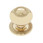 JVJ Hardware - Classic Collection Solid Brass Finish 1-1/2'' Rope Knob w/Back Plate, Composition Solid Brass - Polished Brass