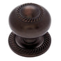 JVJ Hardware - Classic Collection Old World Bronze Finish 1-1/2'' Rope Knob w/Back Plate, Composition Solid Brass - Old World Bronze