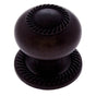 JVJ Hardware - Classic Collection Oil Rubbed Bronze Finish 1-1/2'' Rope Knob w/Back Plate, Composition Solid Brass - Oil Rubbed Bronze