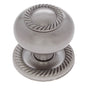 JVJ Hardware - Classic Collection Satin Nickel Finish 1-1/2'' Rope Knob w/Back Plate, Composition Solid Brass - Satin Nickel