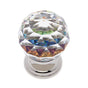 JVJ Hardware - Pure Elegance Collection Polished Nickel Finish 30 mm (1-3/16'') Round Faceted 31 percent Leaded Crystal Knob with Prism - Polished Nickel