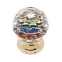 JVJ Hardware - Pure Elegance Collection 24K Gold Plated Finish 30 mm (1-3/16'') Round Faceted 31 percent Leaded Crystal Knob with Prism - 24k Gold