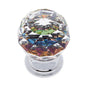 JVJ Hardware - Pure Elegance Collection Polished Chrome Finish 30 mm (1-3/16'') Round Faceted 31 percent Leaded Crystal Knob with Prism - Polished Chrome