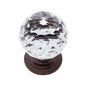 JVJ Hardware - Pure Elegance Collection Old World Bronze Finish 40 mm (1-9/16'') Round Faceted 31 percent Leaded Crystal Knob - Old World Bronze