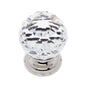 JVJ Hardware - Pure Elegance Collection Polished Nickel Finish 40 mm (1-9/16'') Round Faceted 31 percent Leaded Crystal Knob - Polished Nickel