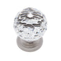 JVJ Hardware - Pure Elegance Collection Satin Nickel Finish 40 mm (1-9/16'') Round Faceted 31 percent Leaded Crystal Knob - Satin Nickel