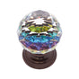 JVJ Hardware - Pure Elegance Collection Old World Bronze Finish 40 mm (1-9/16'') Round Faceted 31 percent Leaded Crystal Knob With Prism - Old World Bronze