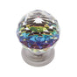 JVJ Hardware - Pure Elegance Collection Satin Nickel Finish 40 mm (1-9/16'') Round Faceted 31 percent Leaded Crystal Knob With Prism - Satin Nickel