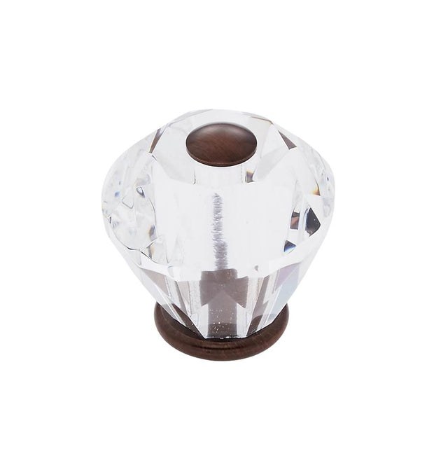 JVJ Hardware - Pure Elegance Collection Old World Bronze Finish 30 mm (1-3/16'') Diamond Cut 31 percent Leaded Crystal Knob - Old World Bronze