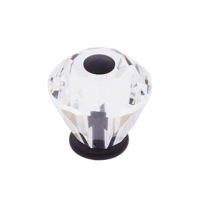 JVJ Hardware - Pure Elegance Collection Oil Rubbed Bronze Finish 30 mm (1-3/16'') Diamond Cut 31 percent Leaded Crystal Knob - Oil Rubbed Bronze