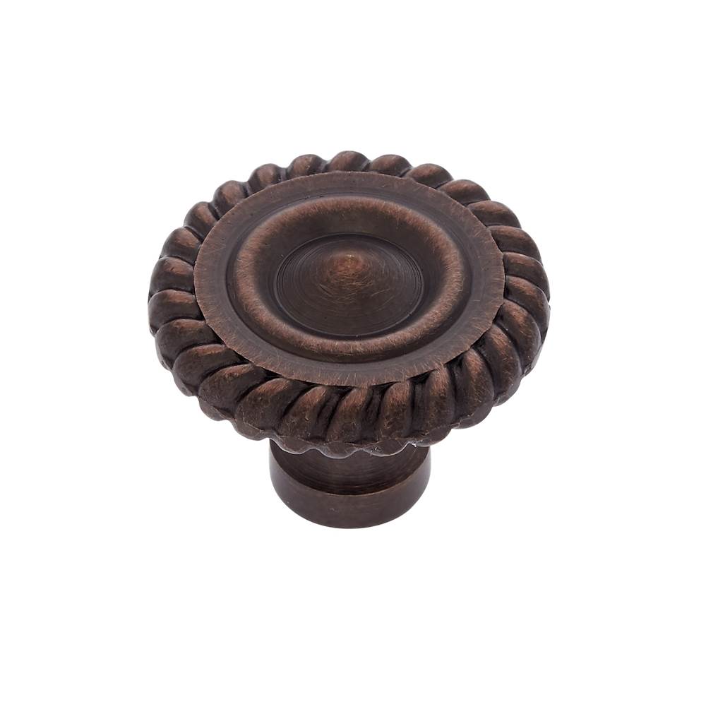 JVJ Hardware - Classic Collection Old World Bronze Finish 1-1/4'' English Rope Knob, Composition Solid Brass - Old World Bronze