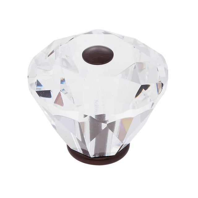 JVJ Hardware - Pure Elegance Collection Old World Bronze Finish 40 mm (1-9/16'') Diamond Cut 31 percent Leaded Crystal Knob - Old World Bronze
