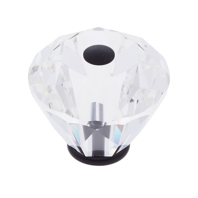 JVJ Hardware - Pure Elegance Collection Oil Rubbed Bronze Finish 40 mm (1-9/16'') Diamond Cut 31 percent Leaded Crystal Knob - Oil Rubbed Bronze