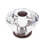 JVJ Hardware - Pure Elegance Collection Old World Bronze Finish 60 mm (2-3/8'') Diamond Cut 31 percent Leaded Crystal Knob - Old World Bronze