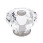 JVJ Hardware - Pure Elegance Collection Satin Nickel Finish 60 mm (2-3/8'') Diamond Cut 31 percent Leaded Crystal Knob, Composition Leaded Crystal and Solid Brass - Satin Nickel