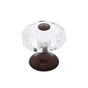 JVJ Hardware - Pure Elegance Collection Old World Bronze Finish 28 mm (1-1/8'') Eight Sided Faceted 31 percent Leaded Crystal Knob With Cap - Old World Bronze